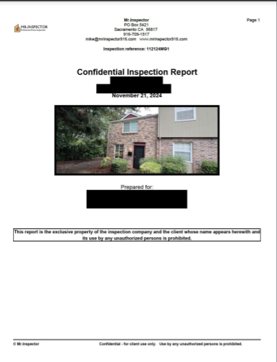 Sample home inspection